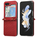 For Samsung Galaxy Z Flip6 5G Case Imprinted Rhombus Leather Phone Cover with Card Slots