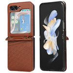 For Samsung Galaxy Z Flip6 5G Case Imprinted Rhombus Leather Phone Cover with Card Slots