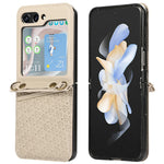 For Samsung Galaxy Z Flip6 5G Case Imprinted Rhombus Leather Phone Cover with Card Slots