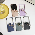 Til Samsung Galaxy Z Flip7 5G etui ultra slankt PC telefoncover med perlevedhæng