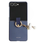Til Samsung Galaxy Z Flip7 5G etui ultra slankt PC telefoncover med perlevedhæng