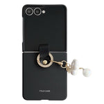 Til Samsung Galaxy Z Flip7 5G etui ultra slankt PC telefoncover med perlevedhæng