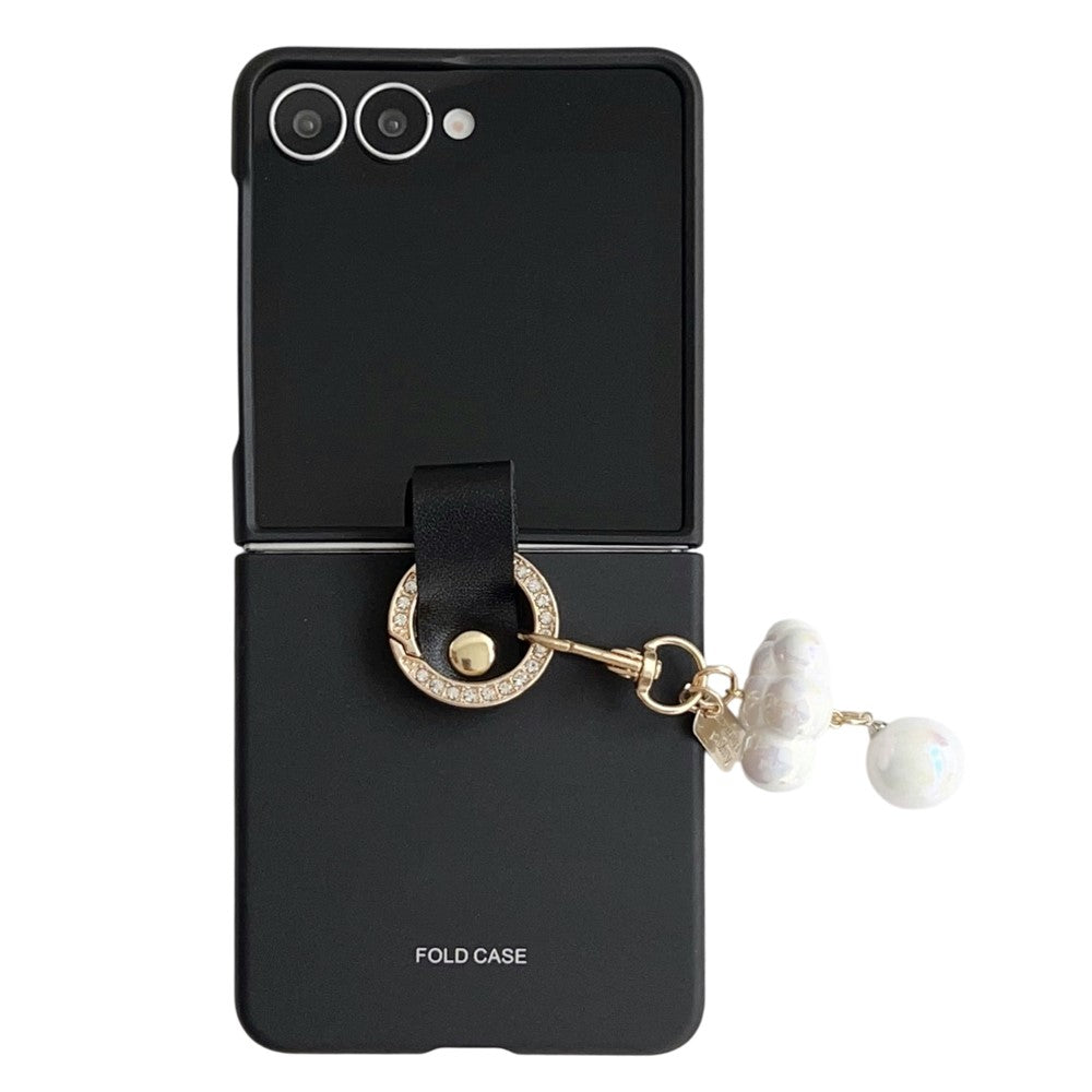 Til Samsung Galaxy Z Flip7 5G etui ultra slankt PC telefoncover med perlevedhæng