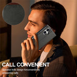 LC.IMEEKE Til iPhone 17 Etui Kalvetekstur PU Læder Standerpung Telefoncover