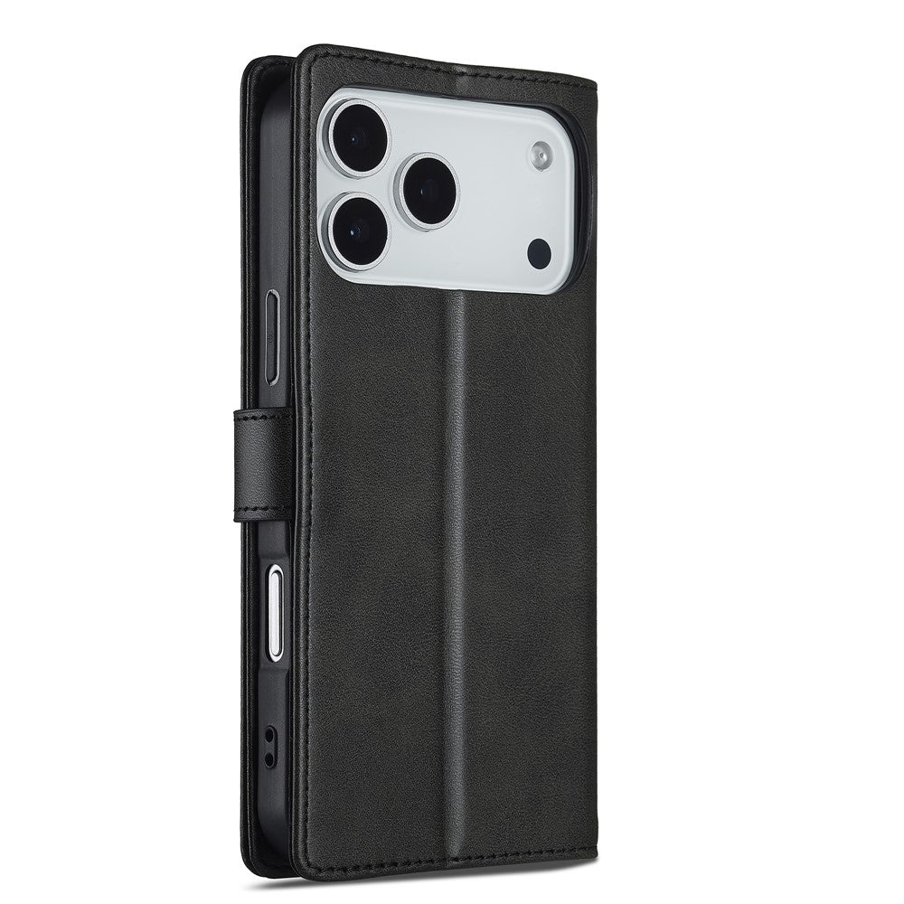 LC.IMEEKE til iPhone 18 Pro Max / 17 Pro Max cover i PU-læder med kalvetekstur, stander og pungefunktion
