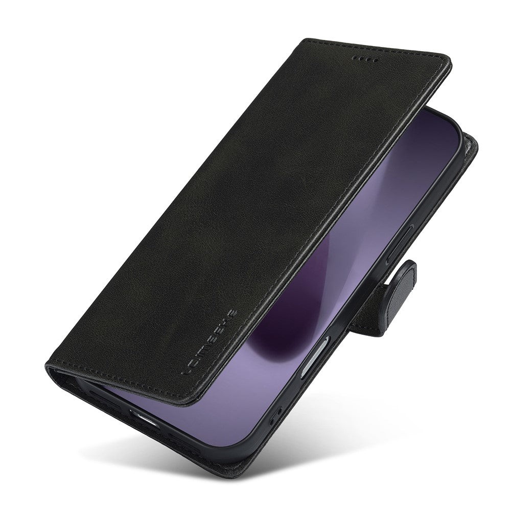 LC.IMEEKE til iPhone 18 Pro Max / 17 Pro Max cover i PU-læder med kalvetekstur, stander og pungefunktion