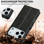 LC.IMEEKE til iPhone 18 Pro Max / 17 Pro Max cover i PU-læder med kalvetekstur, stander og pungefunktion