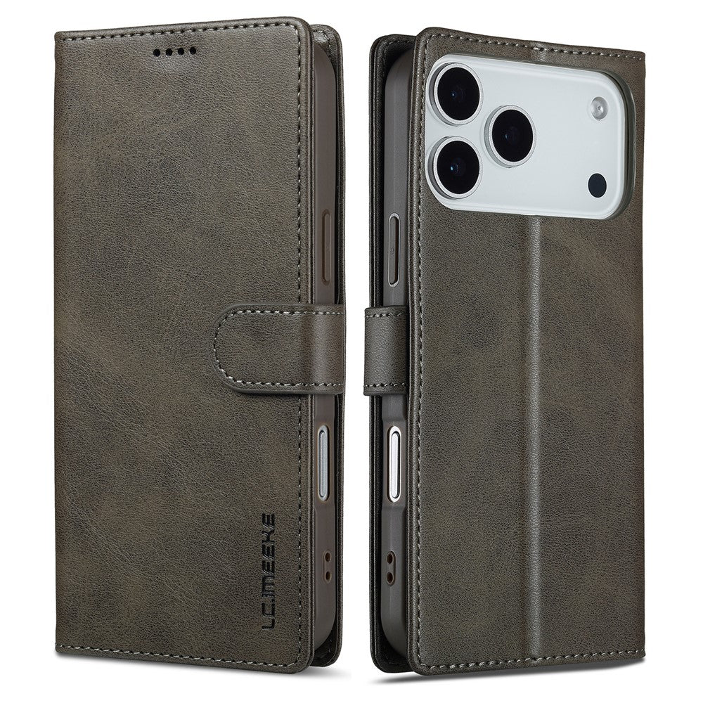 LC.IMEEKE til iPhone 18 Pro Max / 17 Pro Max cover i PU-læder med kalvetekstur, stander og pungefunktion