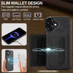 LC.IMEEKE L5 For iPhone 17 Magnetic Phone Case Leather Back Cover with Detachable Card Holder