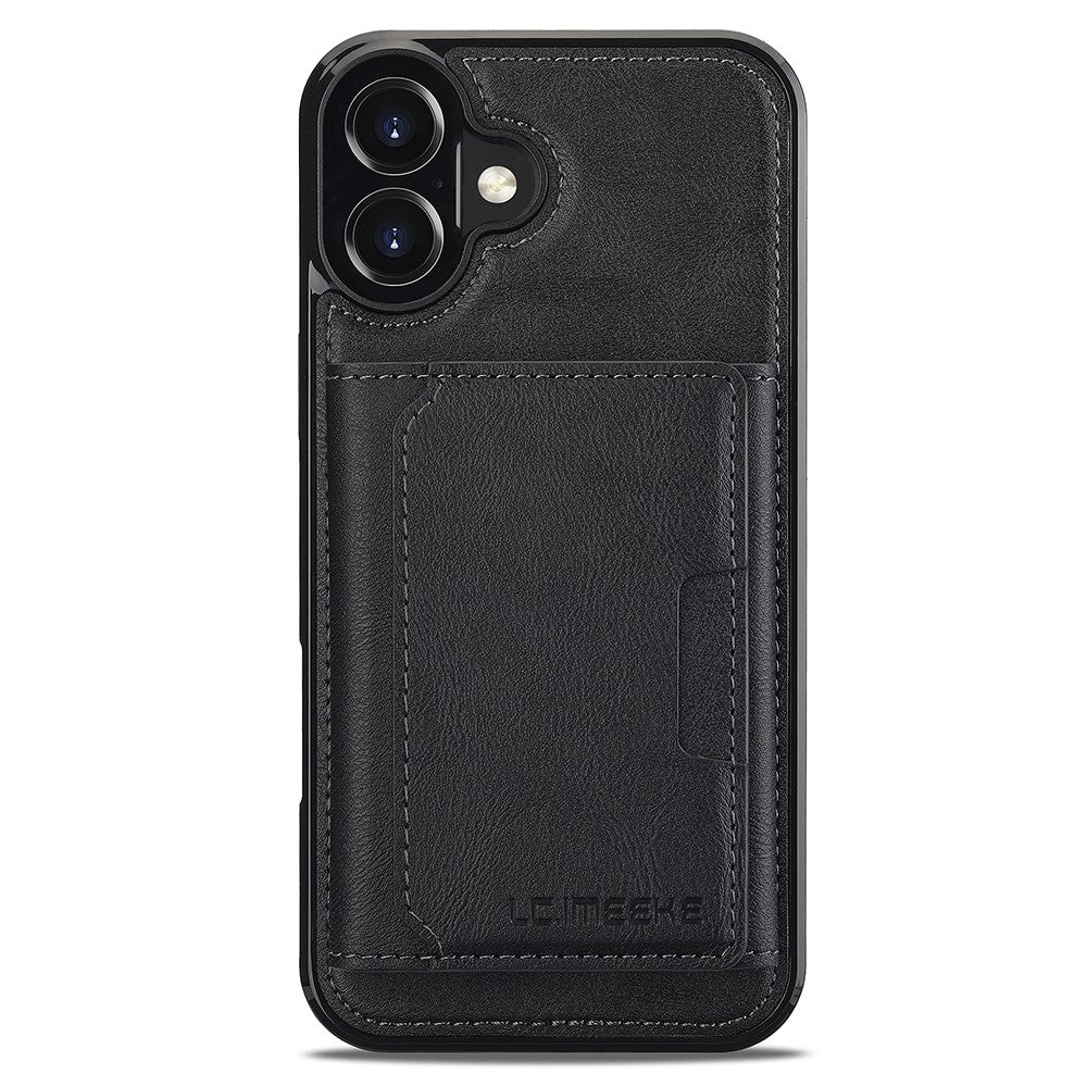 LC.IMEEKE L5 For iPhone 17 Magnetic Phone Case Leather Back Cover with Detachable Card Holder