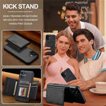 LC.IMEEKE L5 For iPhone 17 Magnetic Phone Case Leather Back Cover with Detachable Card Holder