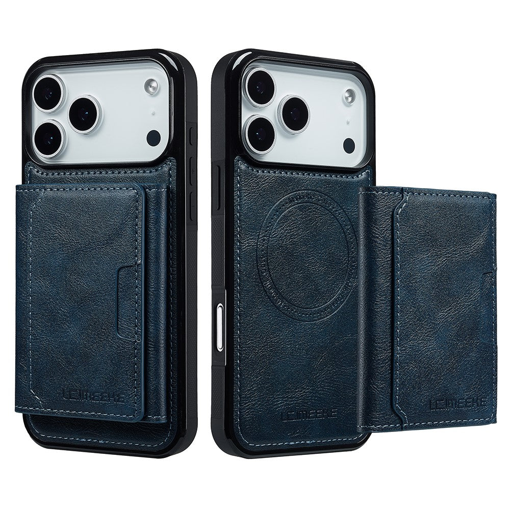 LC.IMEEKE L5 For iPhone 18 Pro / 17 Pro Magnetic Phone Case Leather Back Cover with Detachable Card Holder