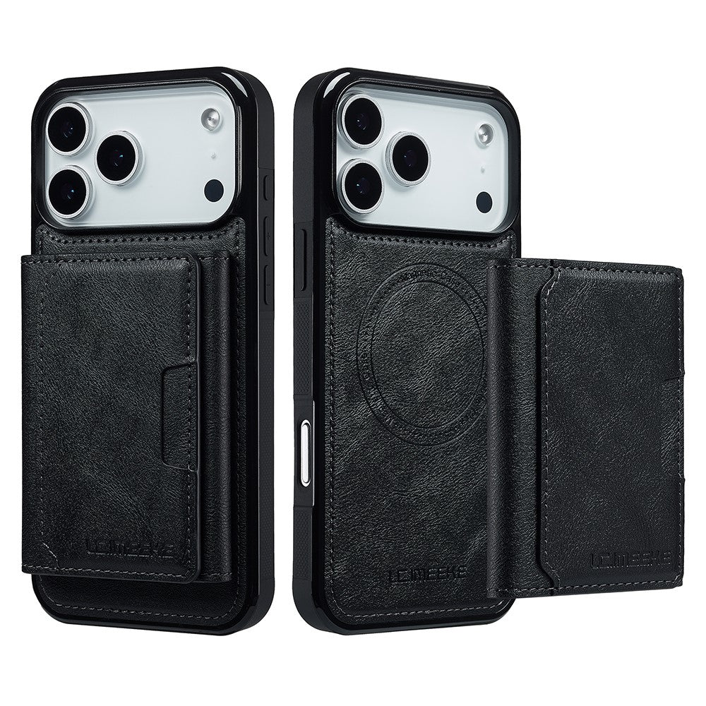 LC.IMEEKE L5 For iPhone 18 Pro Max / 17 Pro Max Magnetic Phone Case Leather Back Cover with Detachable Card Holder