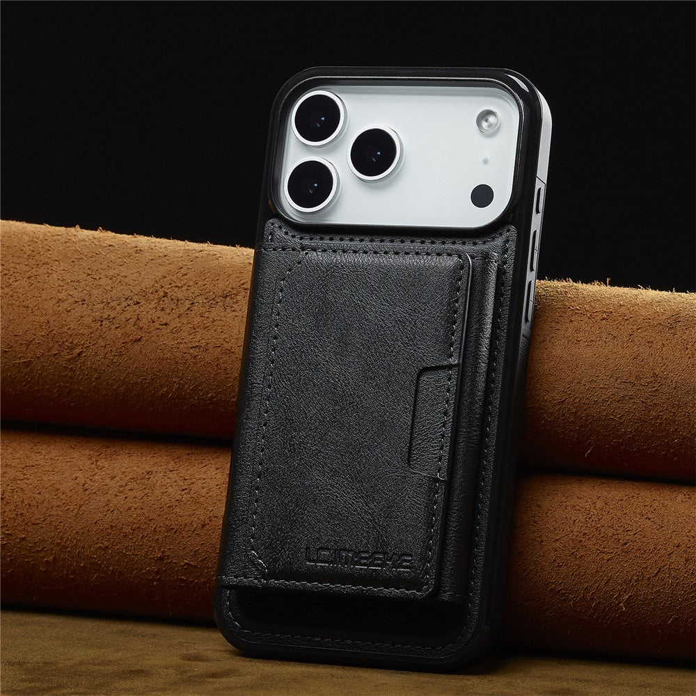 LC.IMEEKE L5 For iPhone 18 Pro Max / 17 Pro Max Magnetic Phone Case Leather Back Cover with Detachable Card Holder