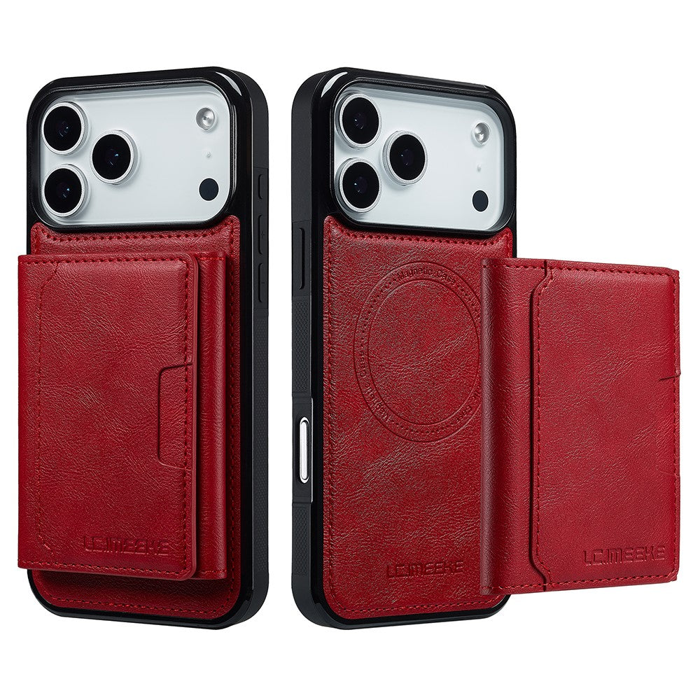 LC.IMEEKE L5 For iPhone 18 Pro Max / 17 Pro Max Magnetic Phone Case Leather Back Cover with Detachable Card Holder