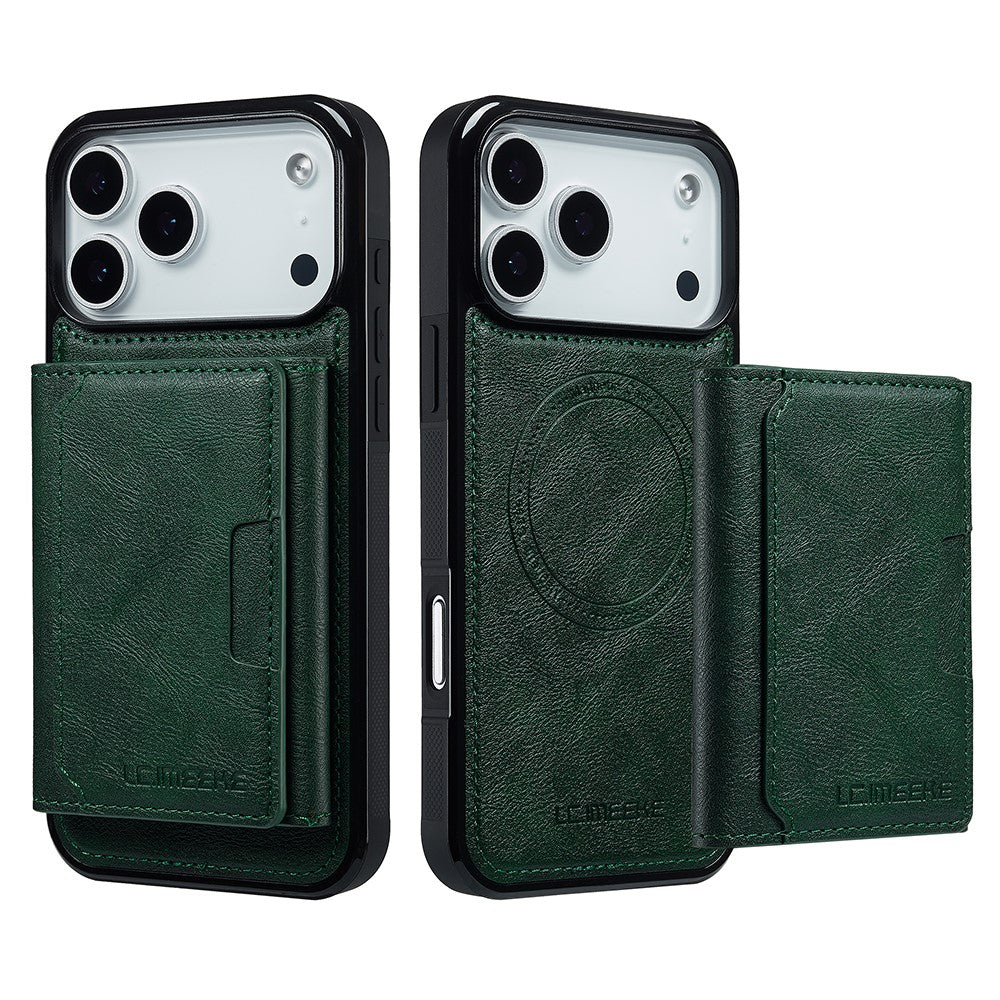 LC.IMEEKE L5 For iPhone 18 Pro Max / 17 Pro Max Magnetic Phone Case Leather Back Cover with Detachable Card Holder