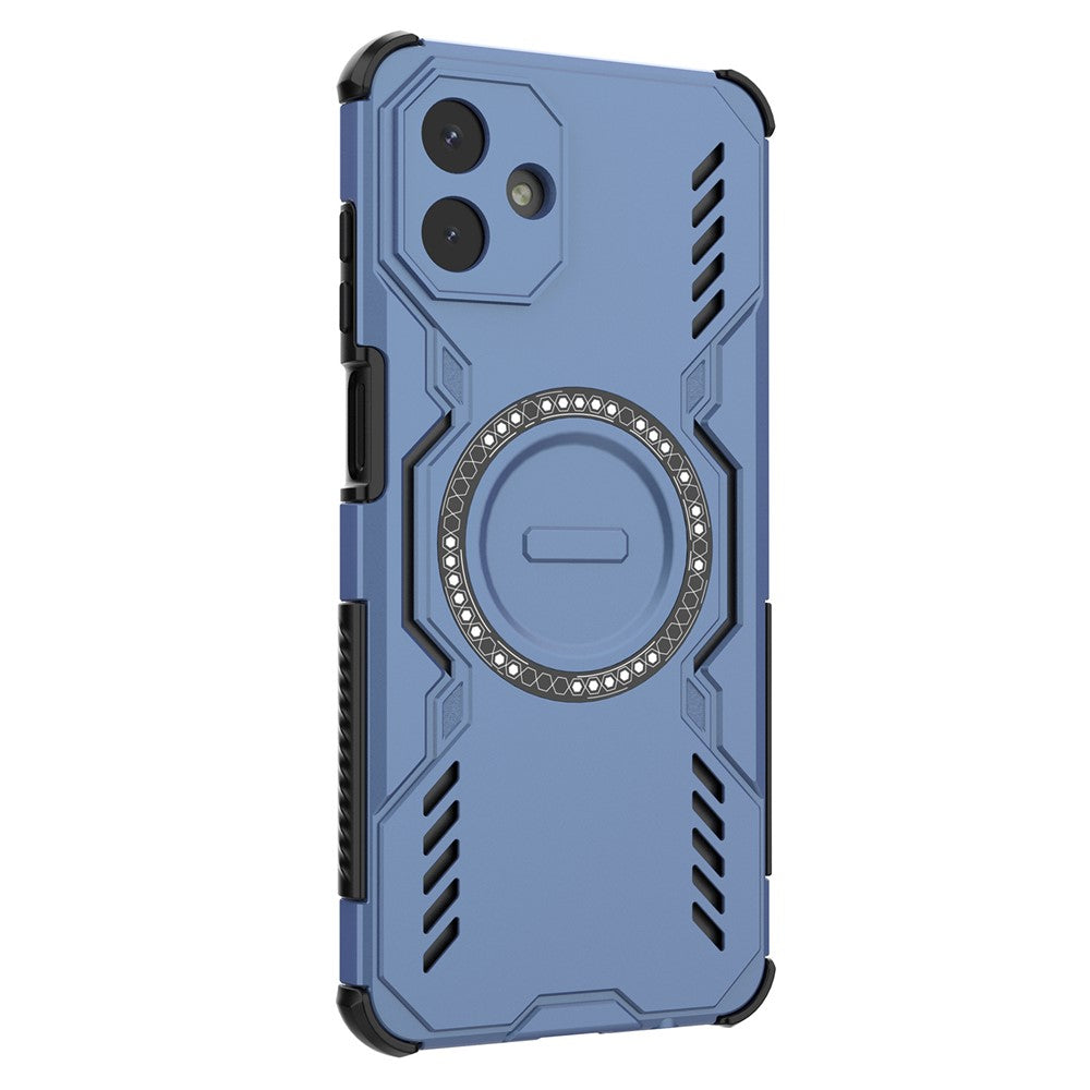 Samsung Galaxy A08 5G / A08 4G / A07 5G / A07 4G / A07s 4G magnetisk Butterfly Armor-hul med hulmønster, varmeafledende PC + TPU-mobilcover