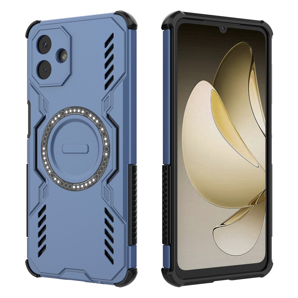 Samsung Galaxy A08 5G / A08 4G / A07 5G / A07 4G / A07s 4G magnetisk Butterfly Armor-hul med hulmønster, varmeafledende PC + TPU-mobilcover