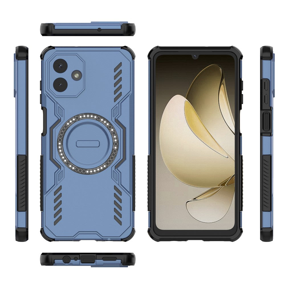 Samsung Galaxy A08 5G / A08 4G / A07 5G / A07 4G / A07s 4G magnetisk Butterfly Armor-hul med hulmønster, varmeafledende PC + TPU-mobilcover