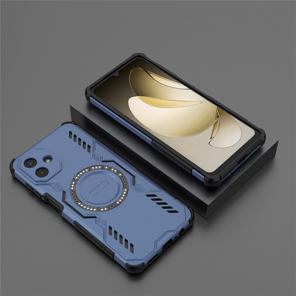 Samsung Galaxy A08 5G / A08 4G / A07 5G / A07 4G / A07s 4G magnetisk Butterfly Armor-hul med hulmønster, varmeafledende PC + TPU-mobilcover