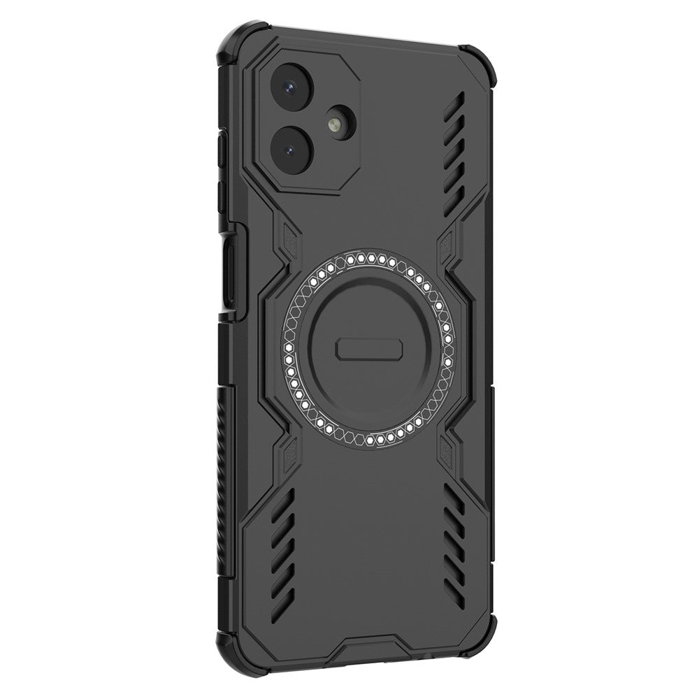Samsung Galaxy A08 5G / A08 4G / A07 5G / A07 4G / A07s 4G magnetisk Butterfly Armor-hul med hulmønster, varmeafledende PC + TPU-mobilcover