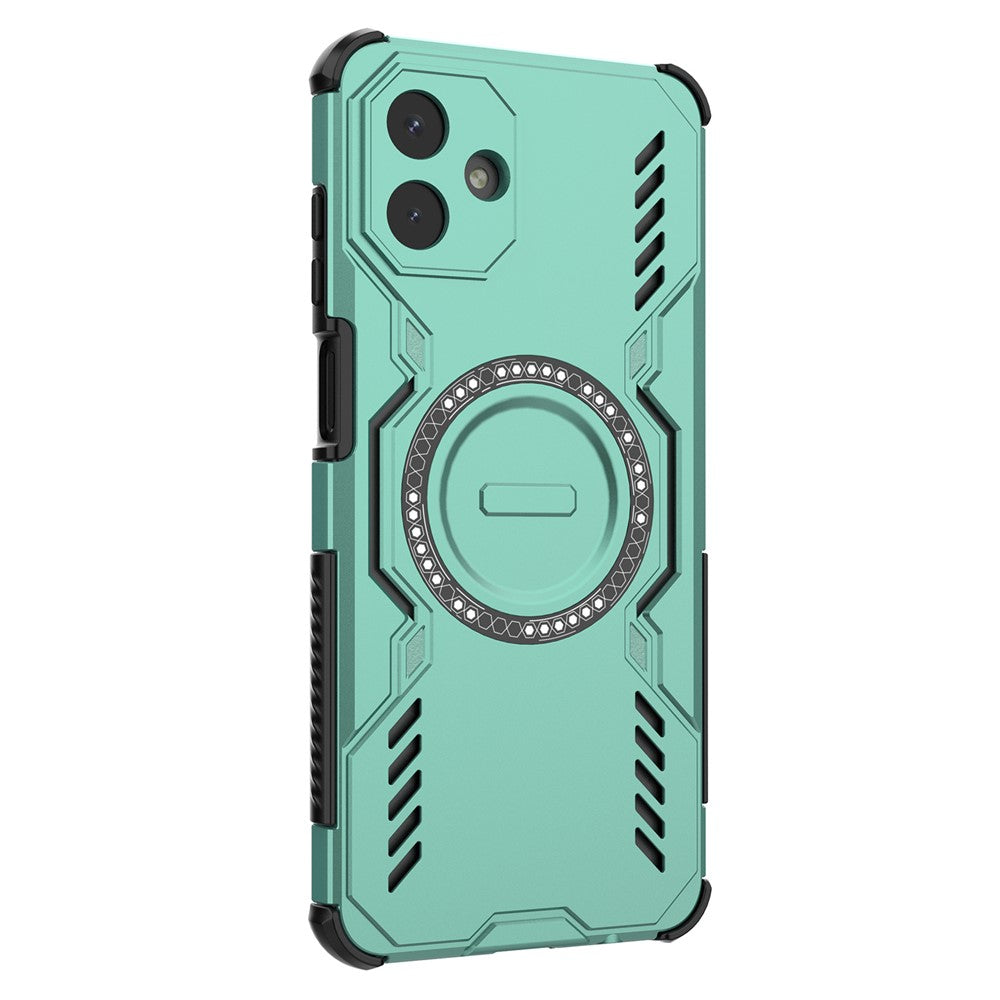 Samsung Galaxy A08 5G / A08 4G / A07 5G / A07 4G / A07s 4G magnetisk Butterfly Armor-hul med hulmønster, varmeafledende PC + TPU-mobilcover