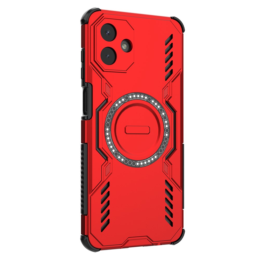 Samsung Galaxy A08 5G / A08 4G / A07 5G / A07 4G / A07s 4G magnetisk Butterfly Armor-hul med hulmønster, varmeafledende PC + TPU-mobilcover