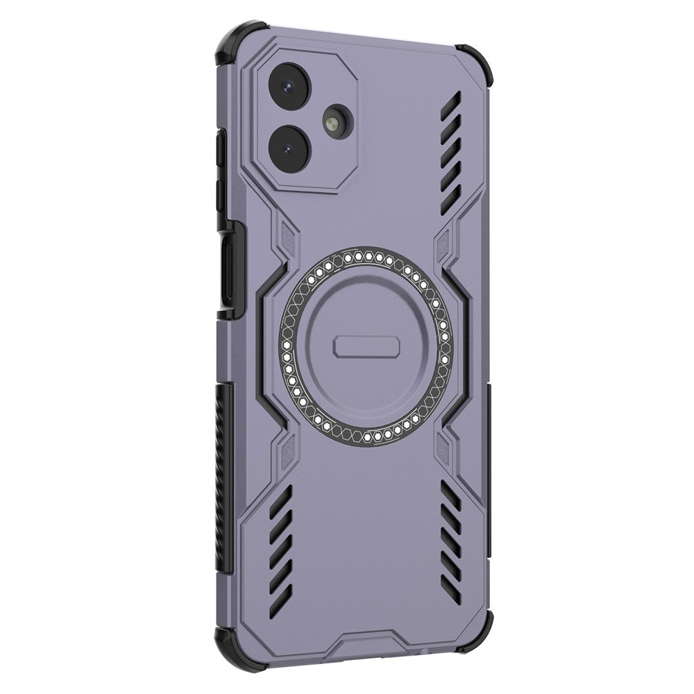Samsung Galaxy A08 5G / A08 4G / A07 5G / A07 4G / A07s 4G magnetisk Butterfly Armor-hul med hulmønster, varmeafledende PC + TPU-mobilcover