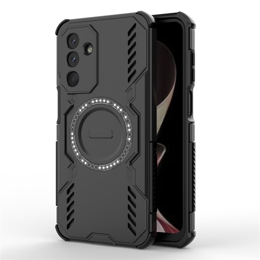For Samsung Galaxy M36 5G Magnetic Case Butterfly Armor Hollow Heat Dissipation PC + TPU Phone Cover