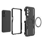For Samsung Galaxy M36 5G Magnetic Case Butterfly Armor Hollow Heat Dissipation PC + TPU Phone Cover