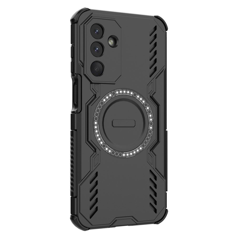 For Samsung Galaxy M36 5G Magnetic Case Butterfly Armor Hollow Heat Dissipation PC + TPU Phone Cover