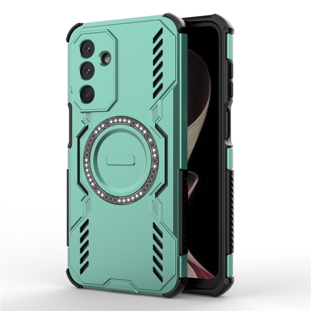 For Samsung Galaxy M36 5G Magnetic Case Butterfly Armor Hollow Heat Dissipation PC + TPU Phone Cover