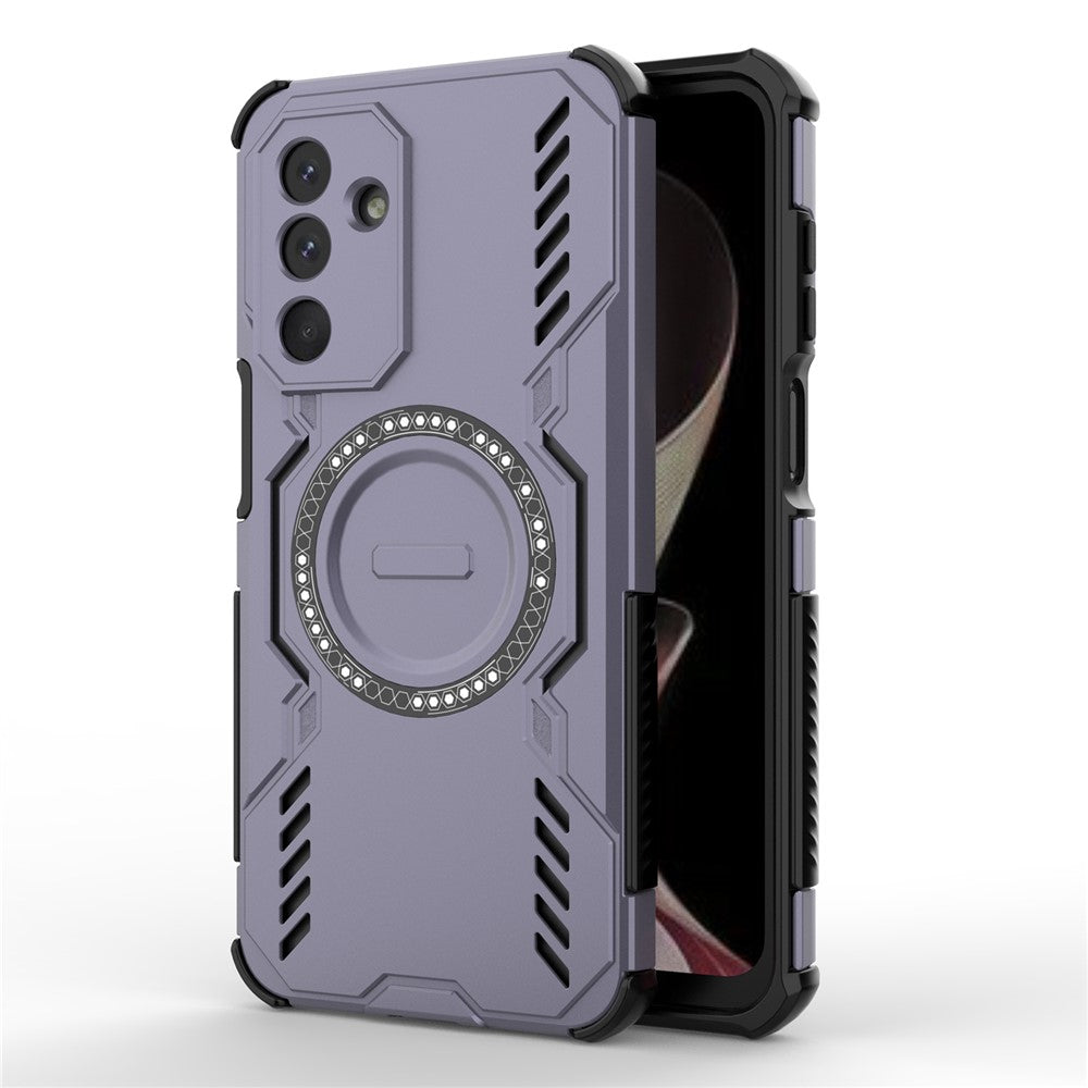 For Samsung Galaxy M36 5G Magnetic Case Butterfly Armor Hollow Heat Dissipation PC + TPU Phone Cover