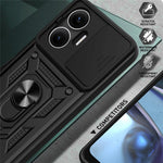 For Xiaomi Redmi Turbo 4 Pro 5G  /  Poco F7 5G Case with Slide Camera Lid PC + TPU Kickstand Phone Cover