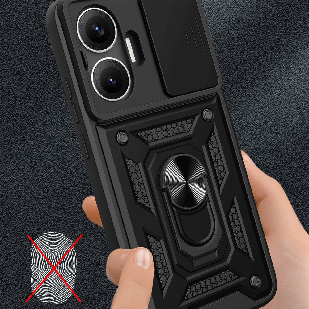 For Xiaomi Redmi Turbo 4 Pro 5G  /  Poco F7 5G Case with Slide Camera Lid PC + TPU Kickstand Phone Cover