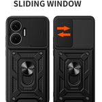 For Xiaomi Redmi Turbo 4 Pro 5G  /  Poco F7 5G Case with Slide Camera Lid PC + TPU Kickstand Phone Cover