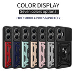 For Xiaomi Redmi Turbo 4 Pro 5G  /  Poco F7 5G Case with Slide Camera Lid PC + TPU Kickstand Phone Cover
