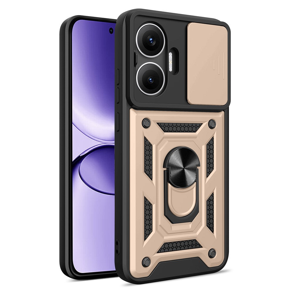 For Xiaomi Redmi Turbo 4 Pro 5G  /  Poco F7 5G Case with Slide Camera Lid PC + TPU Kickstand Phone Cover