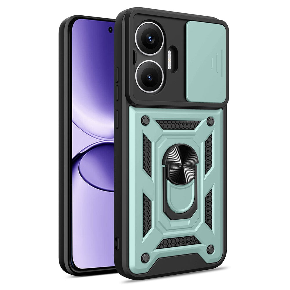 For Xiaomi Redmi Turbo 4 Pro 5G  /  Poco F7 5G Case with Slide Camera Lid PC + TPU Kickstand Phone Cover