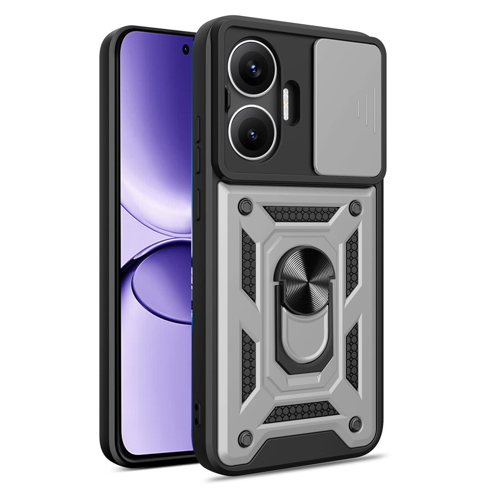 For Xiaomi Redmi Turbo 4 Pro 5G  /  Poco F7 5G Case with Slide Camera Lid PC + TPU Kickstand Phone Cover