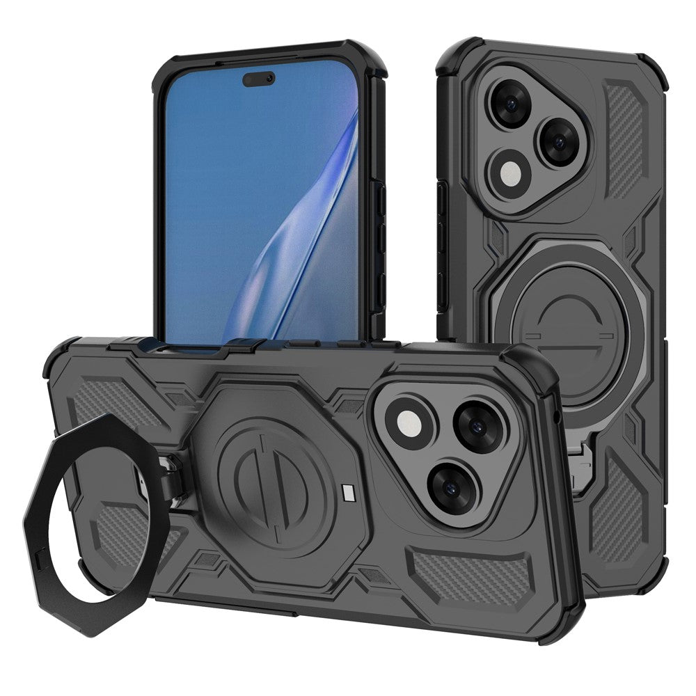 Til Honor 400 Lite 5G Magnetisk Etui Roterende Metal Støttefod Stødsikker PC + TPU Telefon Bagcover
