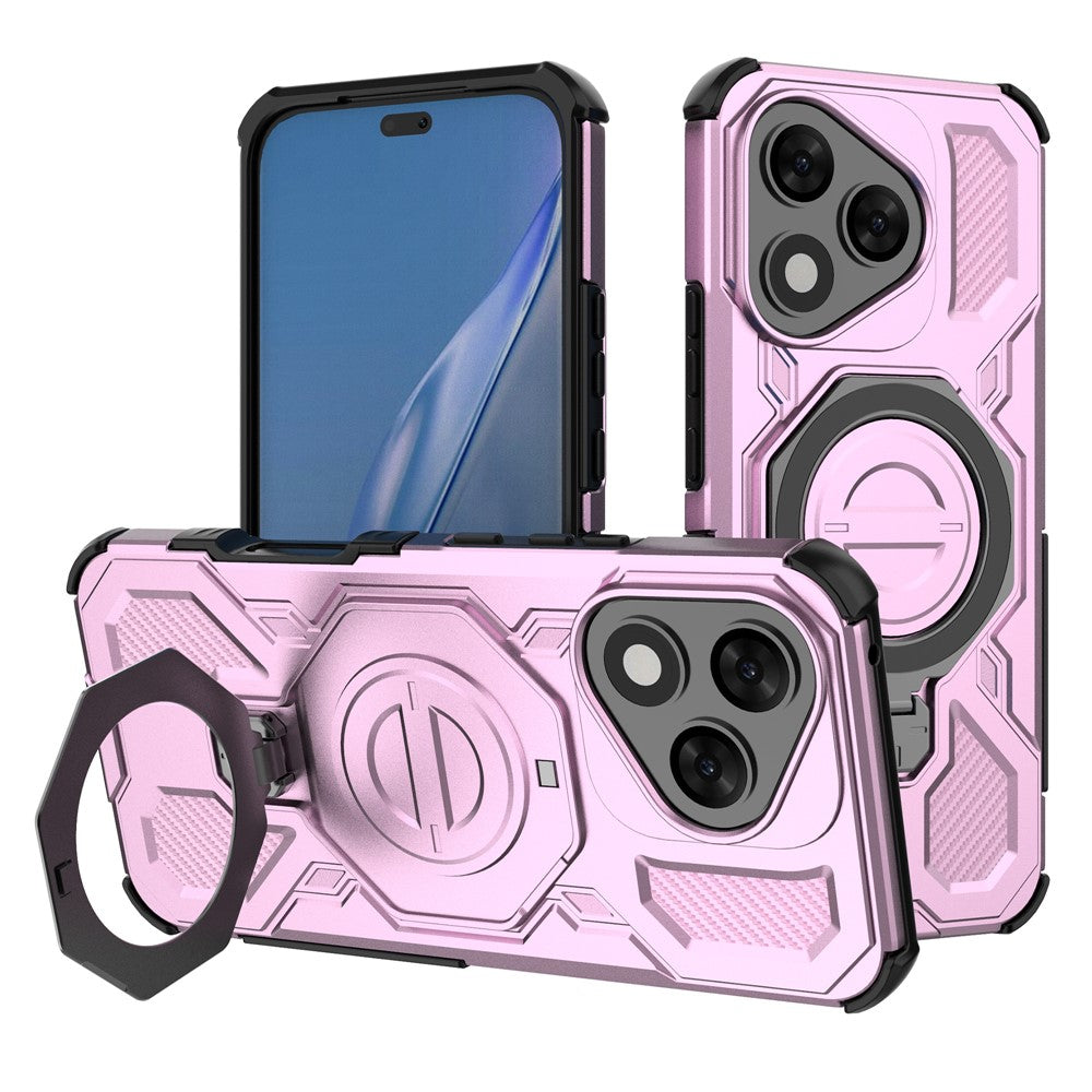 Til Honor 400 Lite 5G Magnetisk Etui Roterende Metal Støttefod Stødsikker PC + TPU Telefon Bagcover