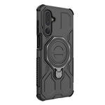 Til Samsung Galaxy M36 5G Magnetisk Cover Roterende Metal Kickstand Stødabsorberende PC + TPU Telefon Bagcover