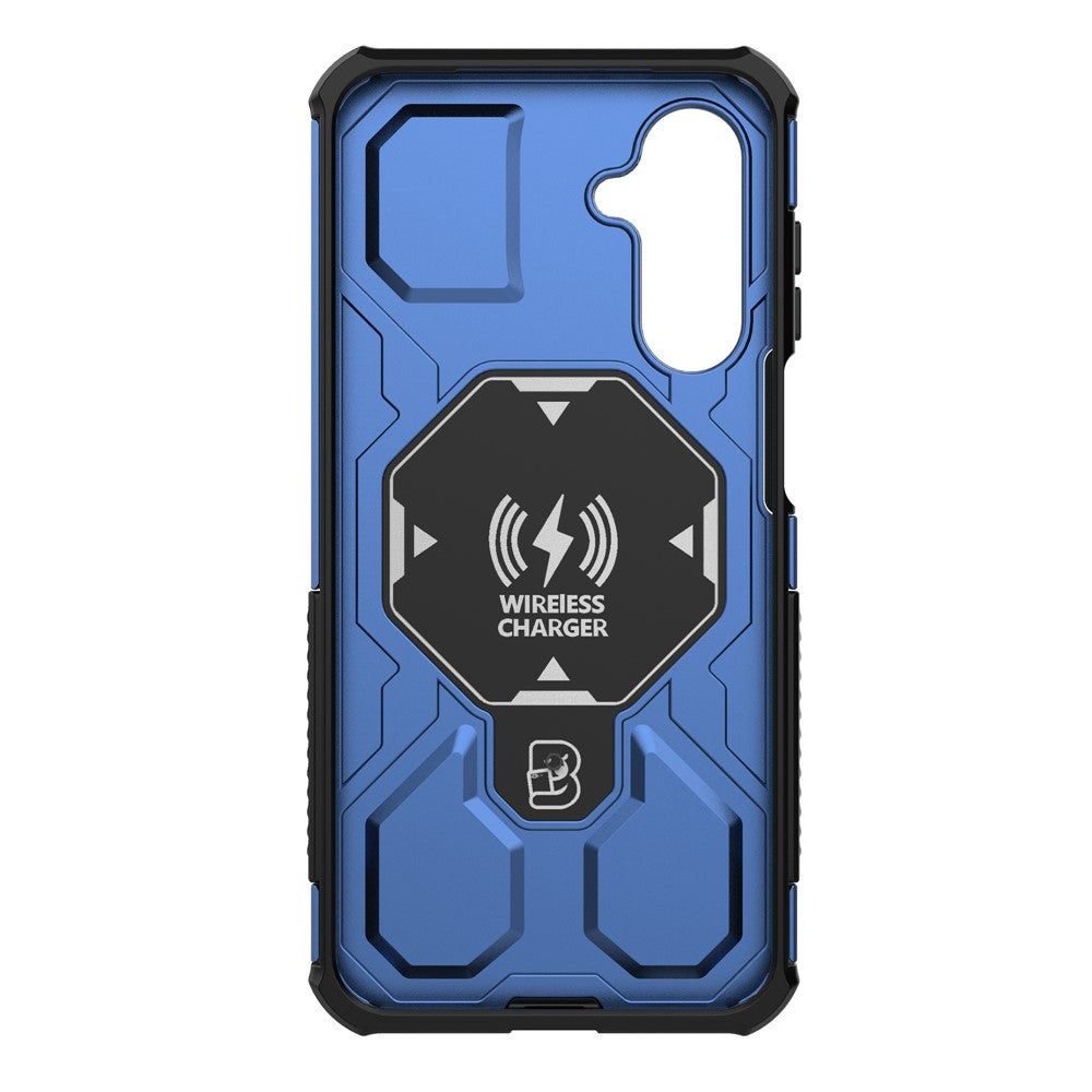 Til Samsung Galaxy M36 5G Magnetisk Cover Roterende Metal Kickstand Stødabsorberende PC + TPU Telefon Bagcover