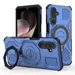 Til Samsung Galaxy M36 5G Magnetisk Cover Roterende Metal Kickstand Stødabsorberende PC + TPU Telefon Bagcover
