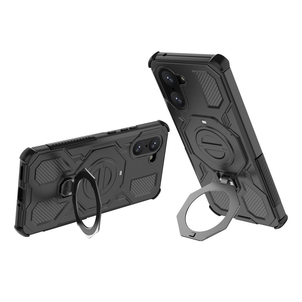 For OnePlus Nord CE5 5G / Ace 5 Racing 5G Magnetic Case Rotating Metal Kickstand PC + TPU Phone Back Cover