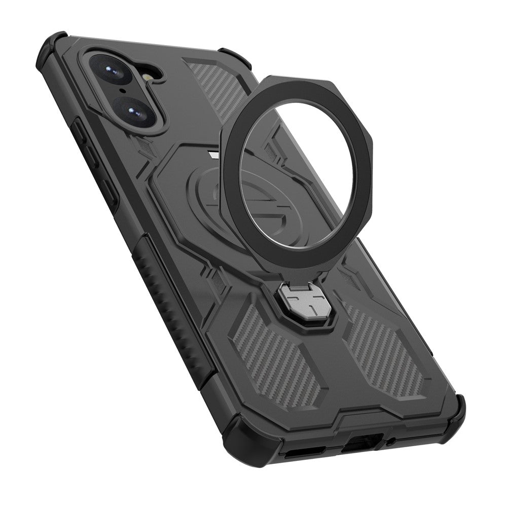 For OnePlus Nord CE5 5G / Ace 5 Racing 5G Magnetic Case Rotating Metal Kickstand PC + TPU Phone Back Cover