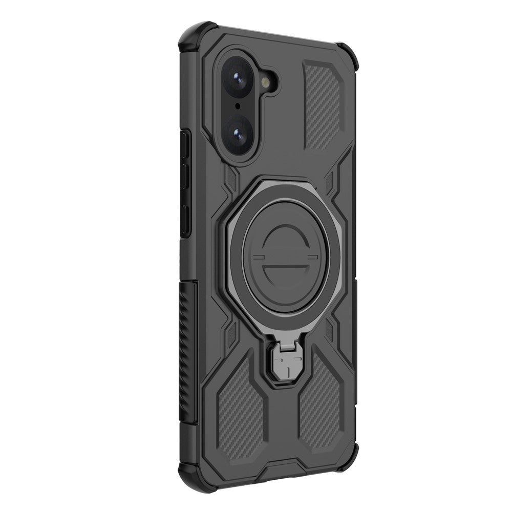 For OnePlus Nord CE5 5G / Ace 5 Racing 5G Magnetic Case Rotating Metal Kickstand PC + TPU Phone Back Cover