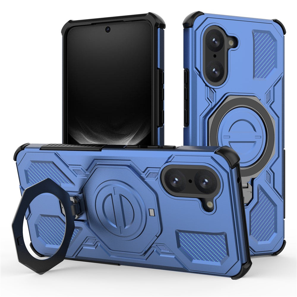 For OnePlus Nord CE5 5G / Ace 5 Racing 5G Magnetic Case Rotating Metal Kickstand PC + TPU Phone Back Cover