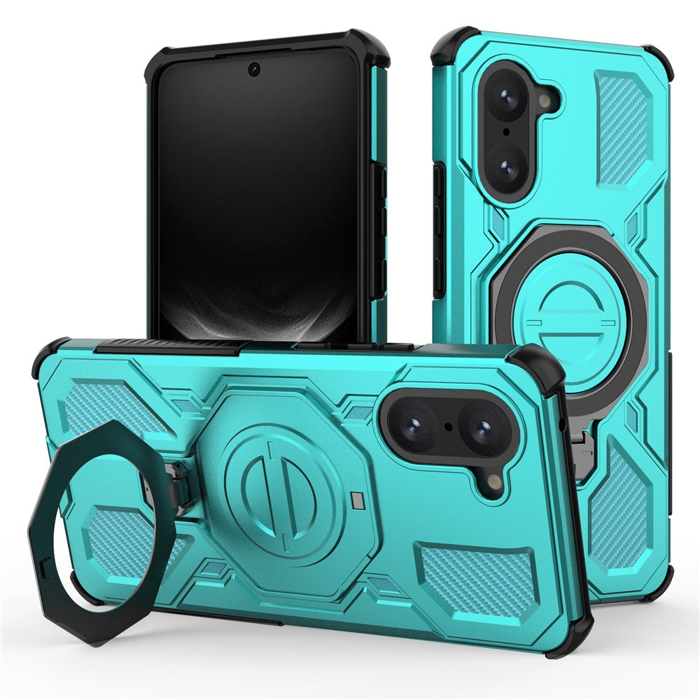 For OnePlus Nord CE5 5G / Ace 5 Racing 5G Magnetic Case Rotating Metal Kickstand PC + TPU Phone Back Cover